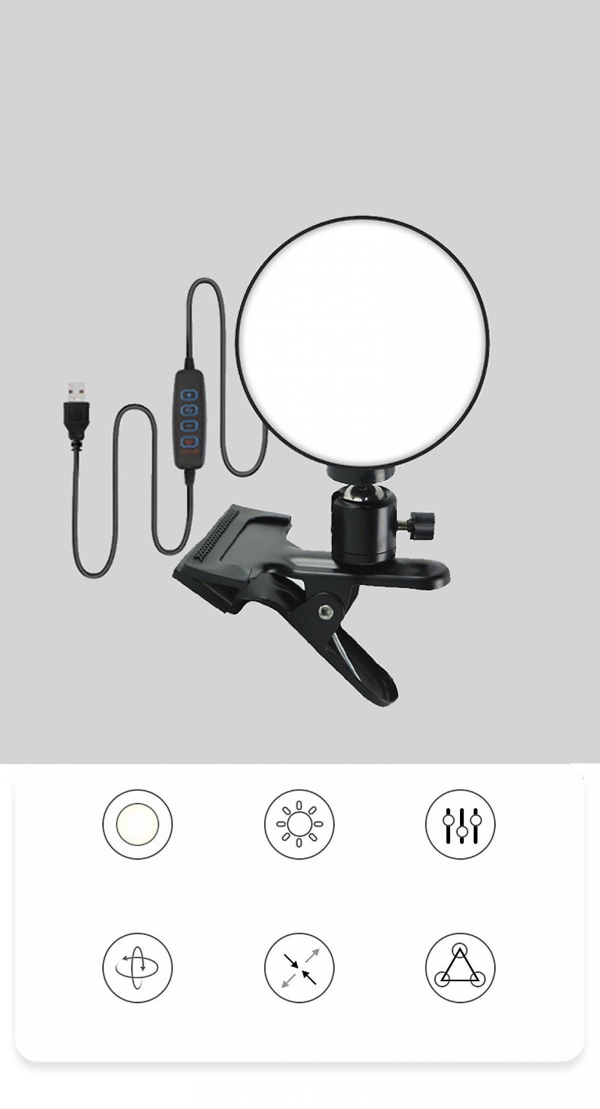 Flexible Selfie Ring Light 4 Inch Lamp Adjustable Round Fill Dimmable Clip