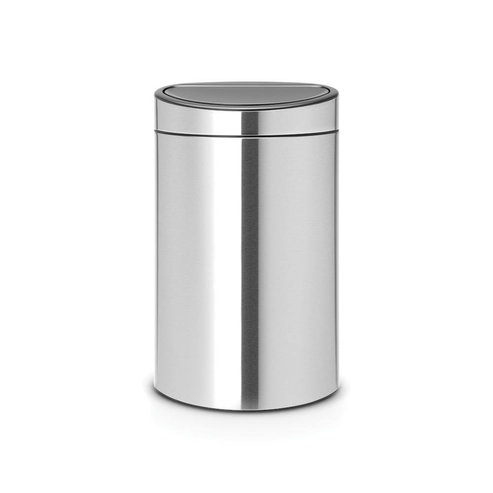 Brabantia 10.6 Gal. (40L) Matte Steel Fingerprint Proof Touch Top Trash Can 114809