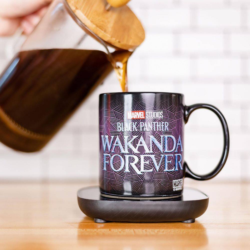 Uncanny Brands Marvel's Single- Cup Black Drip Coffee Maker Panther Wakanda Forever Coffee Mug with Warmer for Your MW1-MVM-BPA1