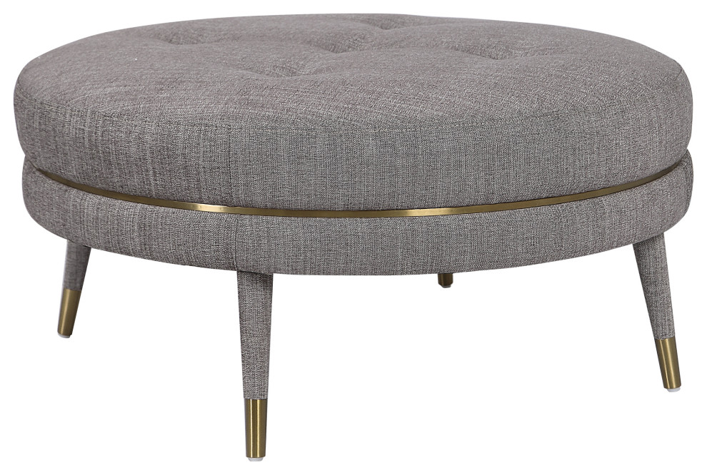 Uttermost Blake Modern Taupe Ottoman   Modern   Footstools And Ottomans   by Zin Home  Houzz