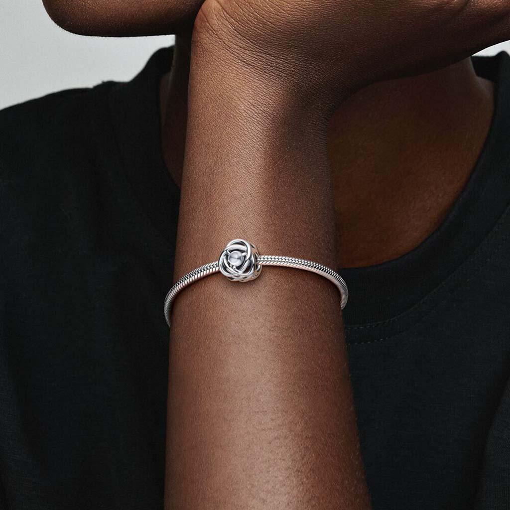 PANDORA  April Clear Eternity Circle Charm