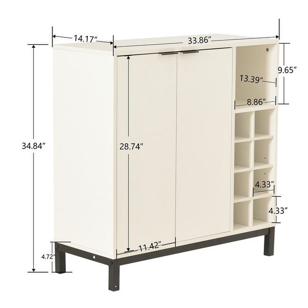 34 Inch Storage Sideboards Buffets with Wine Racks