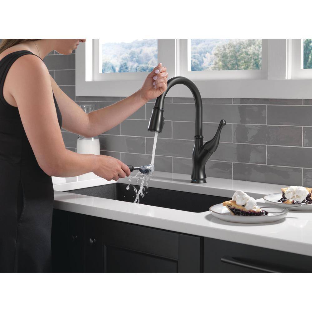 Delta Ophelia Single Handle Touch-On Pull Down Sprayer Kitchen Faucet with Touch2O Technology in Matte Black 19888TZ-BL-DST