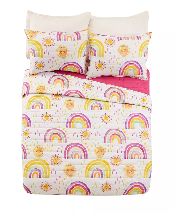 Urban Playground Rainbows and Suns 2 Piece Quilt Set， Twin