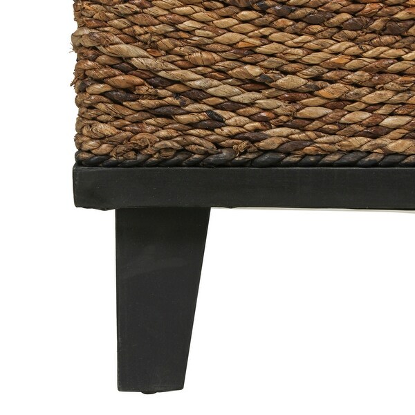 East at Main Natural Abaca Woven Cube Accent Table