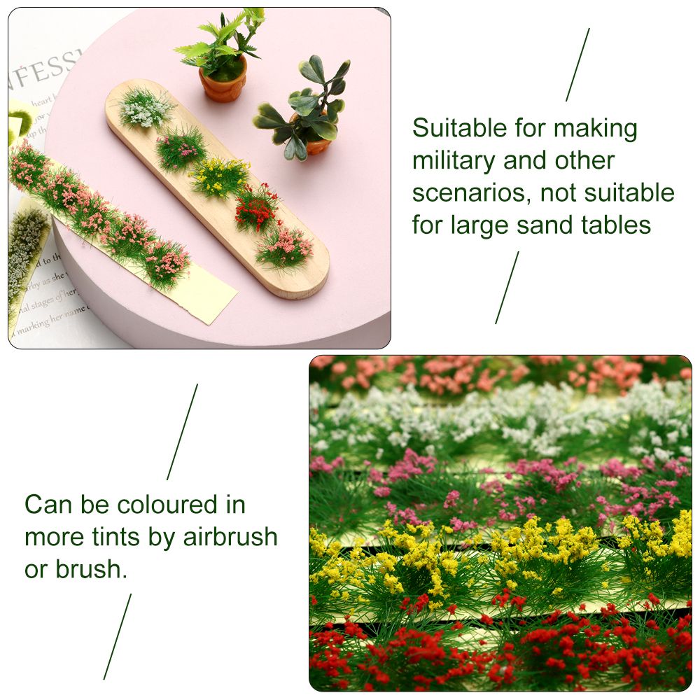 Durable Sand Table DIY Static Scenery Model Grass Tufts Flower Cluster Miniature Garden Decor Landscape Wargame 5