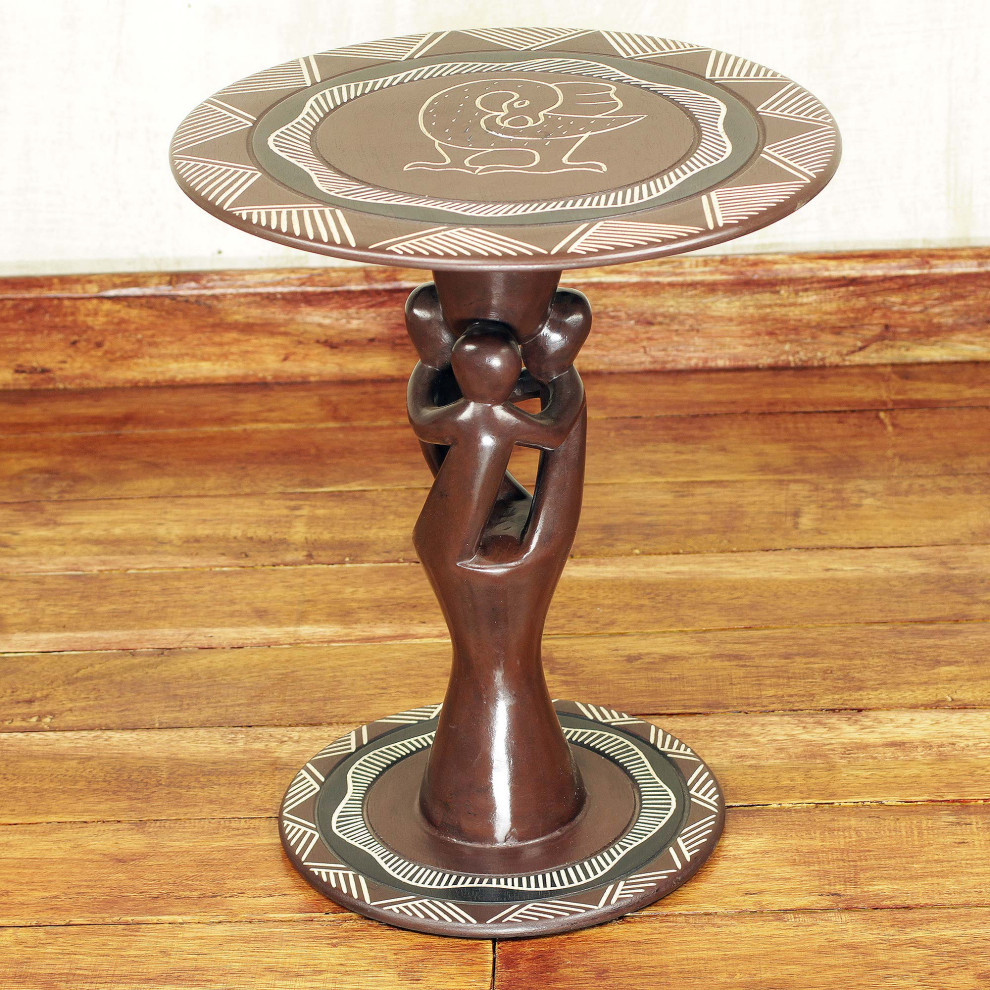 Novica Handmade Past And Present Unity Wood Accent Table   Contemporary   Footstools And Ottomans   by NOVICA  Houzz