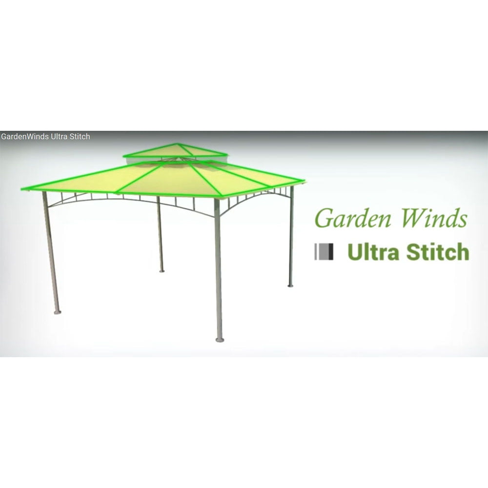 Garden Winds Universal Replacement Canopy Top Cover for Pergola Structures - Standard 350 - Cabana Blue