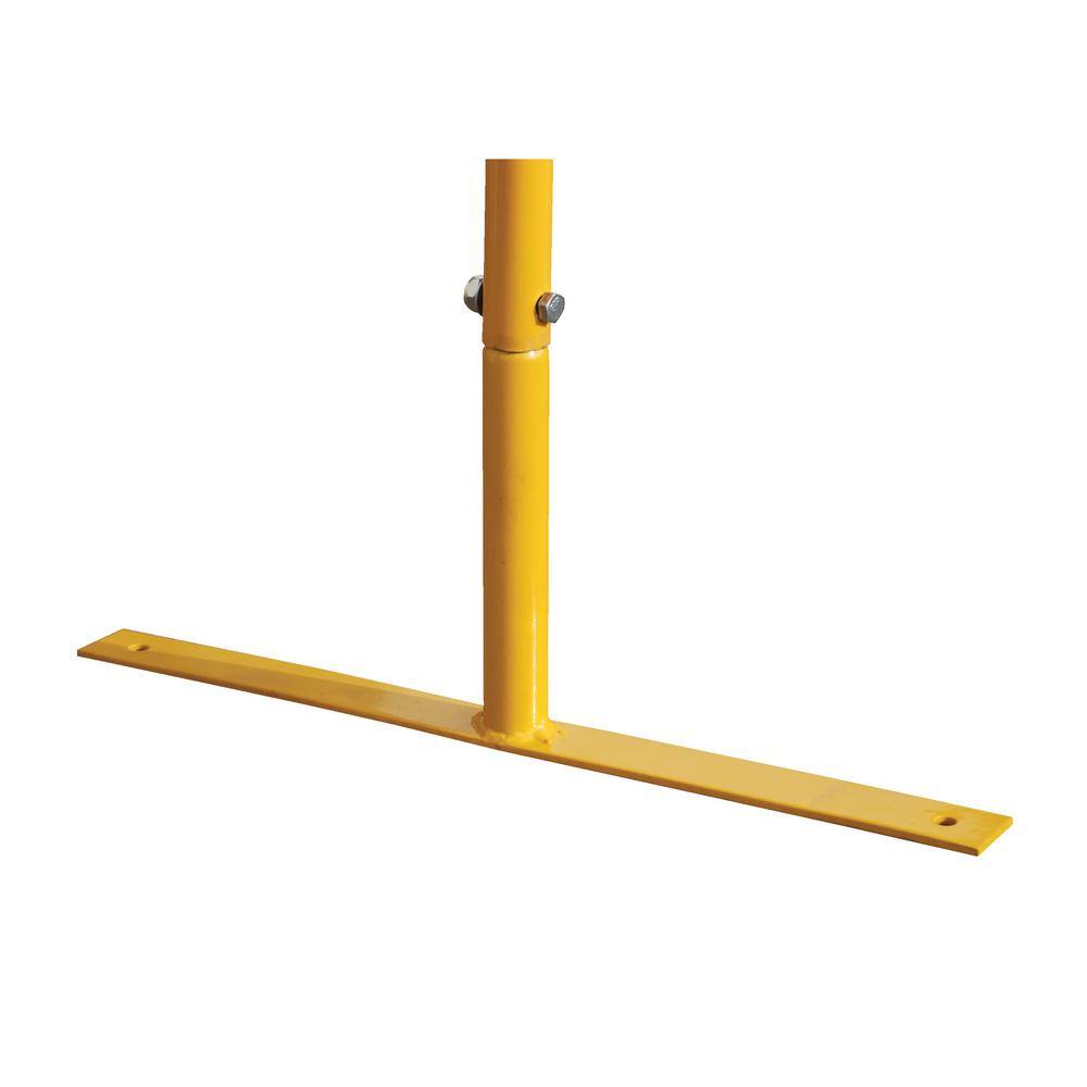 Vestil Light Weight Yellow Steel Crowd Control Interlocking Barrier with Both Flat Feet PRAIL-102-Y-FF