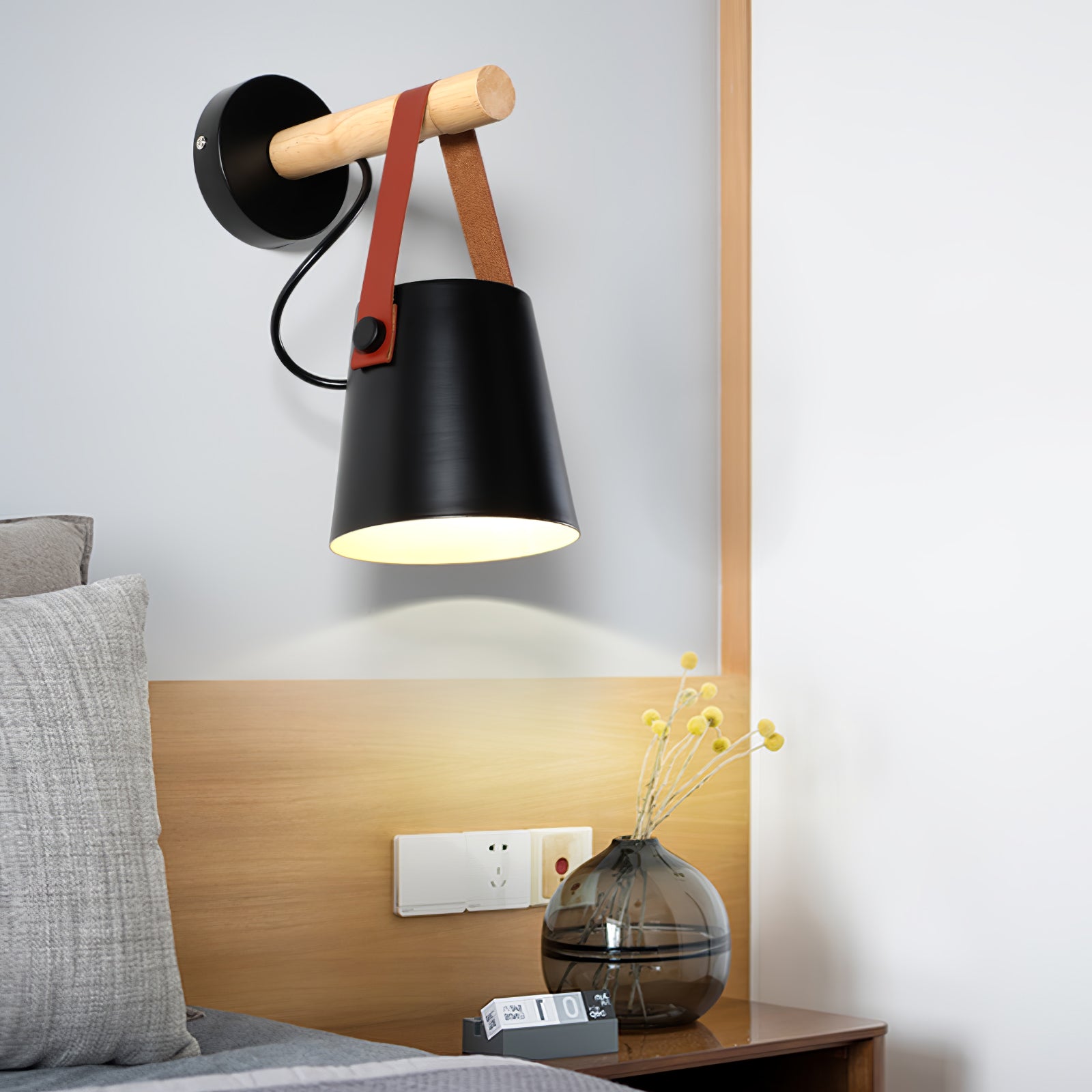 Wooden Conical Wall Light