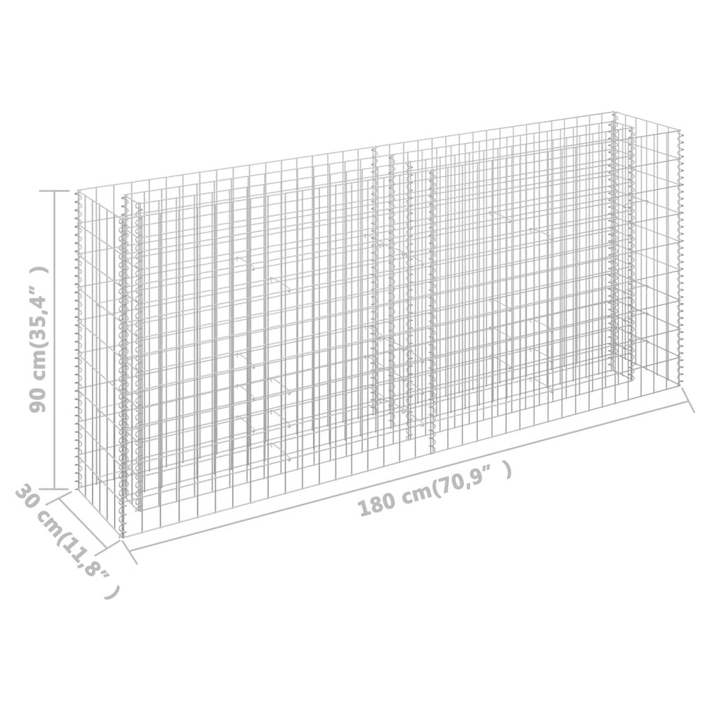 vidaXL Gabion Raised Bed Galvanized Steel 70.9\