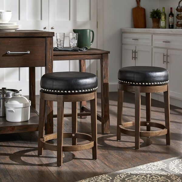 Westby Vinyl Backless Swivel Stools (Set of 2) by iNSPIRE Q Classic