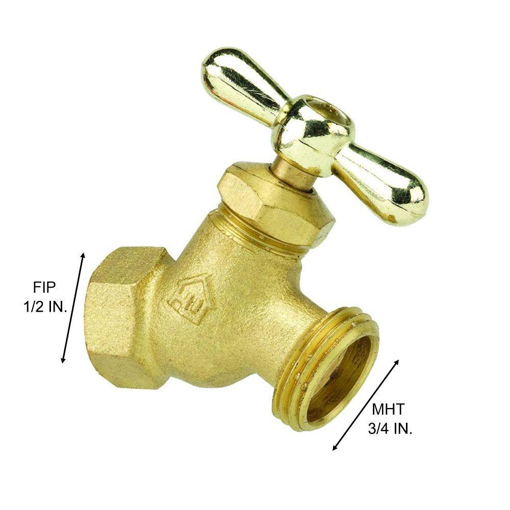 Everbilt 12 in. FIP x 34 in. MHT Brass No-Kink Hose Bibb Valve VHNSTDB3EB