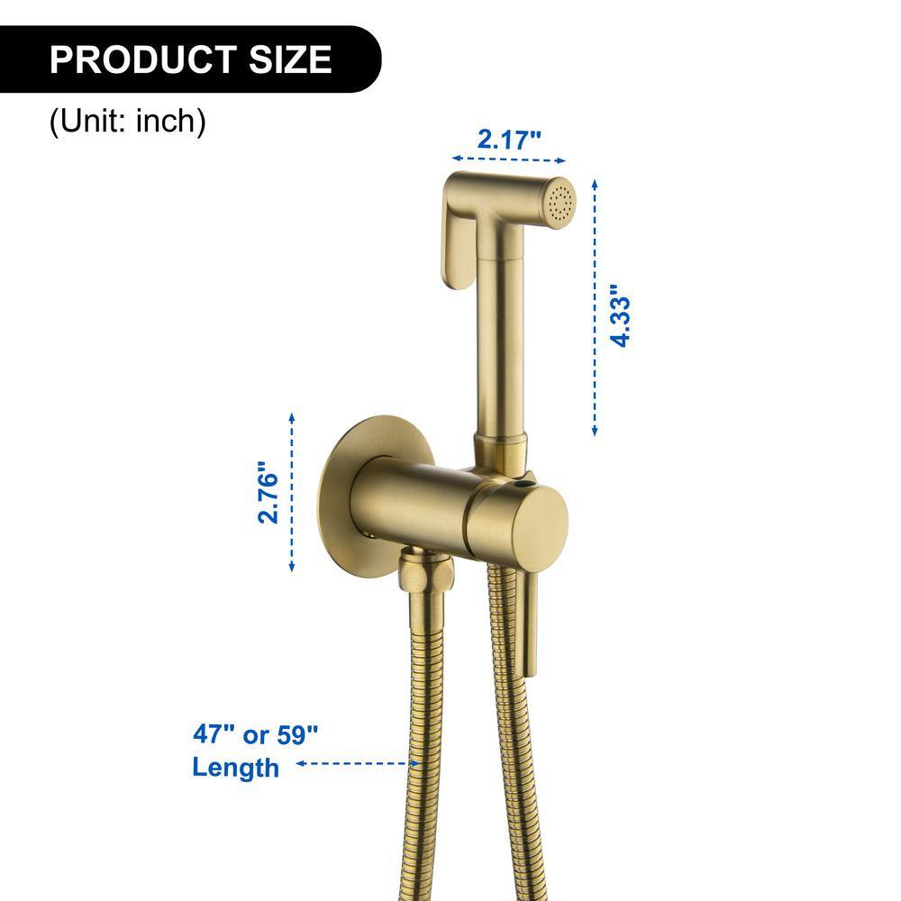 Nestfair Non- Electric Bidet Attachment in. Brushed Gold SMD6027G