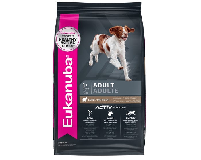 Eukanuba Adult， Lamb 1st Ingredient Dry Dog Food， 15 lb. Bag