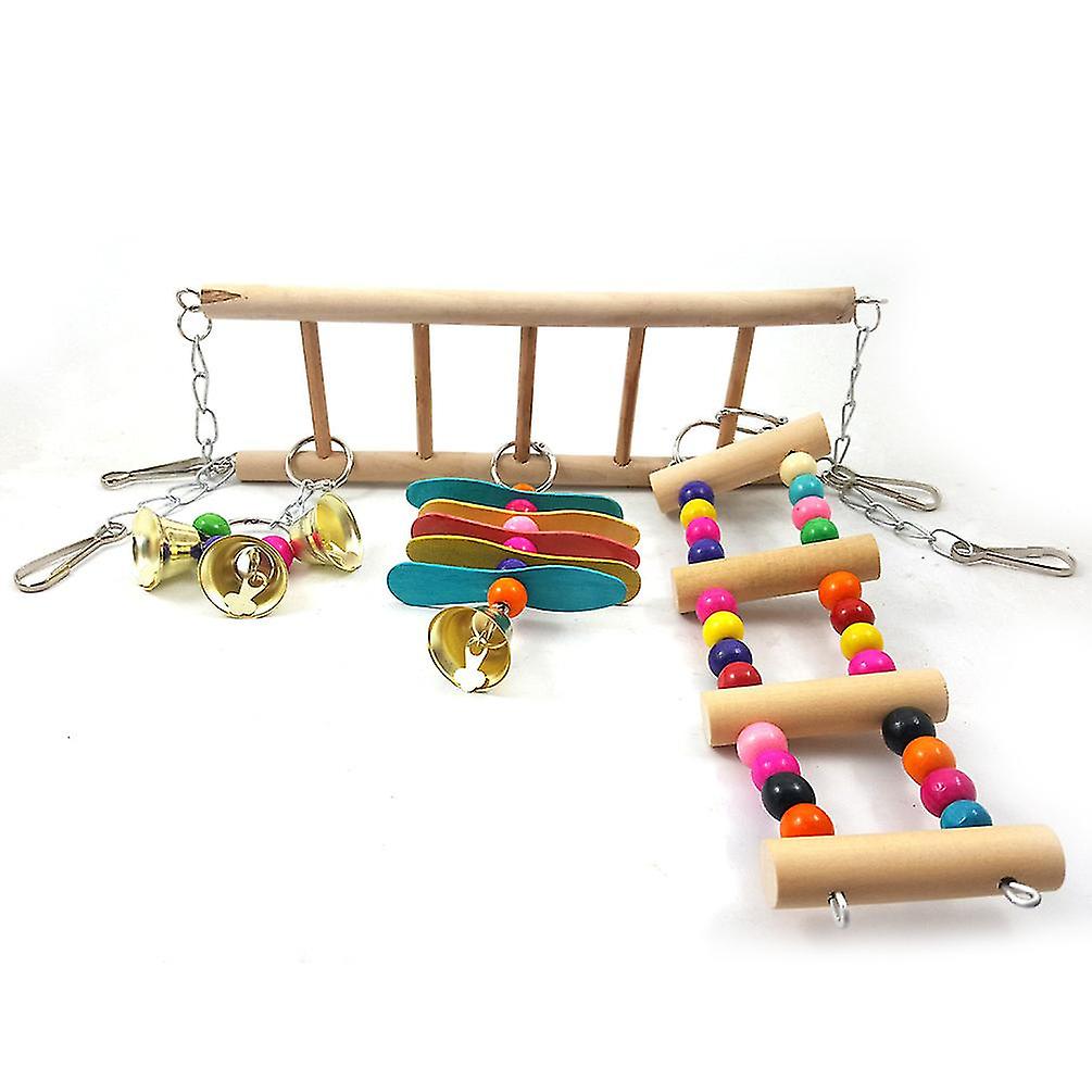 Bird Toys Wooden Stairs Swing Ladder Climbing Ladder Parrot Toy Stairs Small And Medium Parrot Toys
