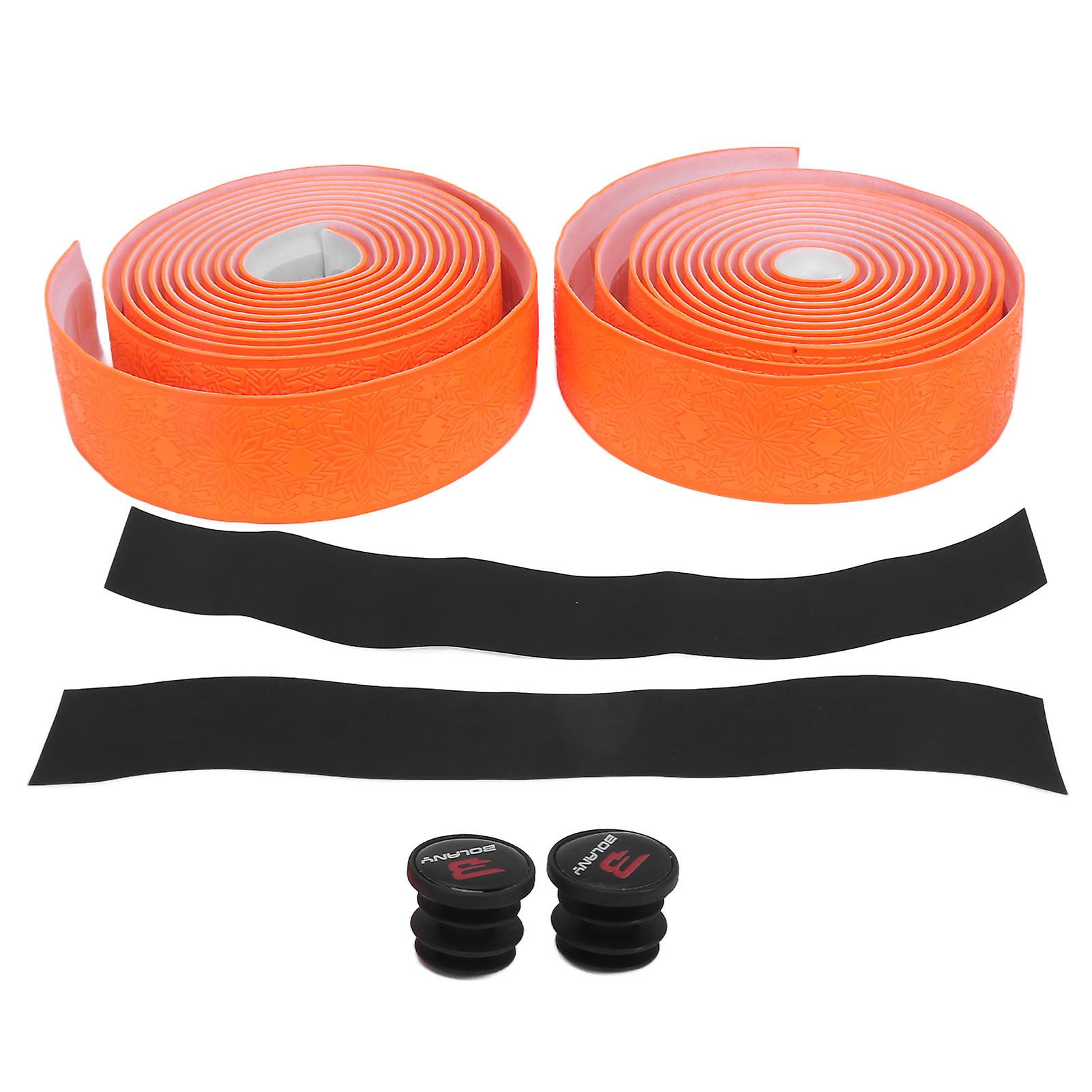 Bolany Road Handlebar Tape Absorb Sweat Easy To Clean Waterproof Bicycle Handlebar Tapessnowflake Orange