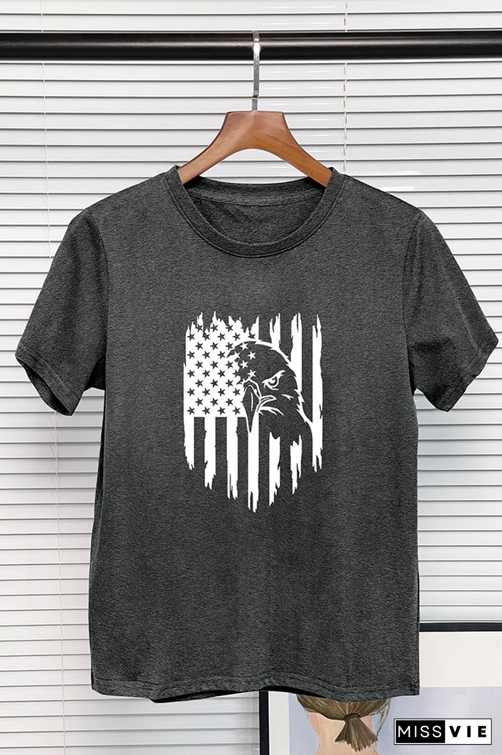 US Flag Print Graphic Tee