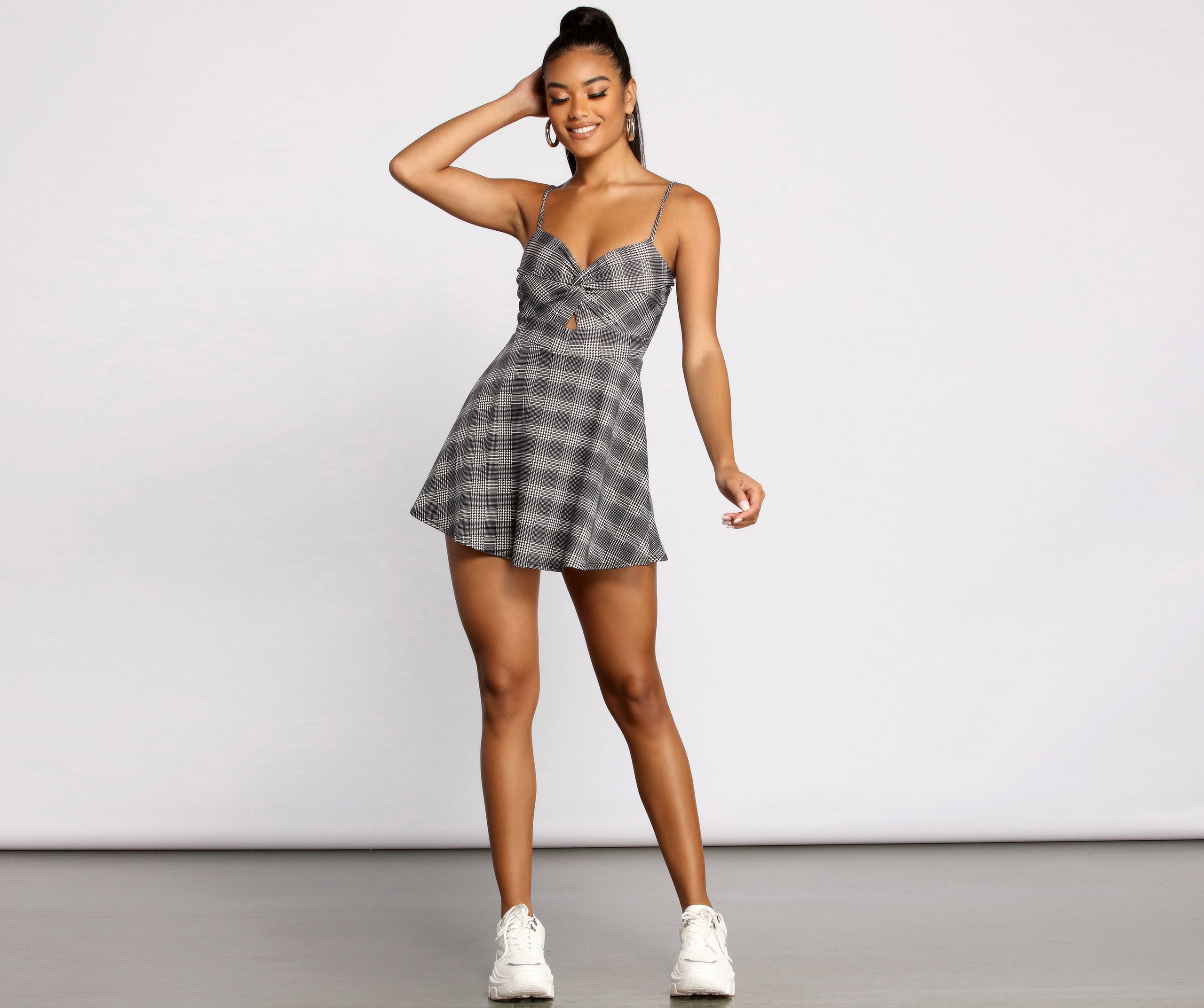 Trendy Twist of Plaid Romper