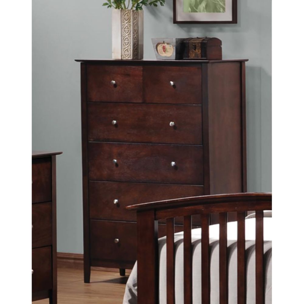 Tia 5-drawer Rectangular Chest Cappuccino