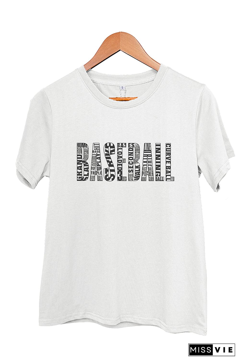 Baseball Word Art Graphic Tee Wholesale