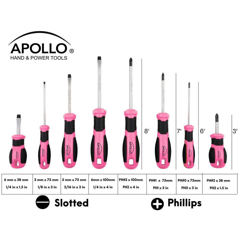 Apollo Phillips and Slotted Screwdriver Set (8-Piece) DT5018P