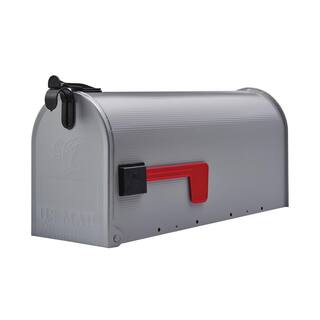Architectural Mailboxes Grayson Gray Medium Steel Post Mount Mailbox ST1000AM