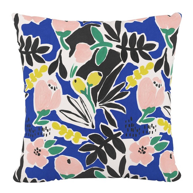 Skyline Furniture Square Outdoor Throw Pillow Parker Floral Cobalt