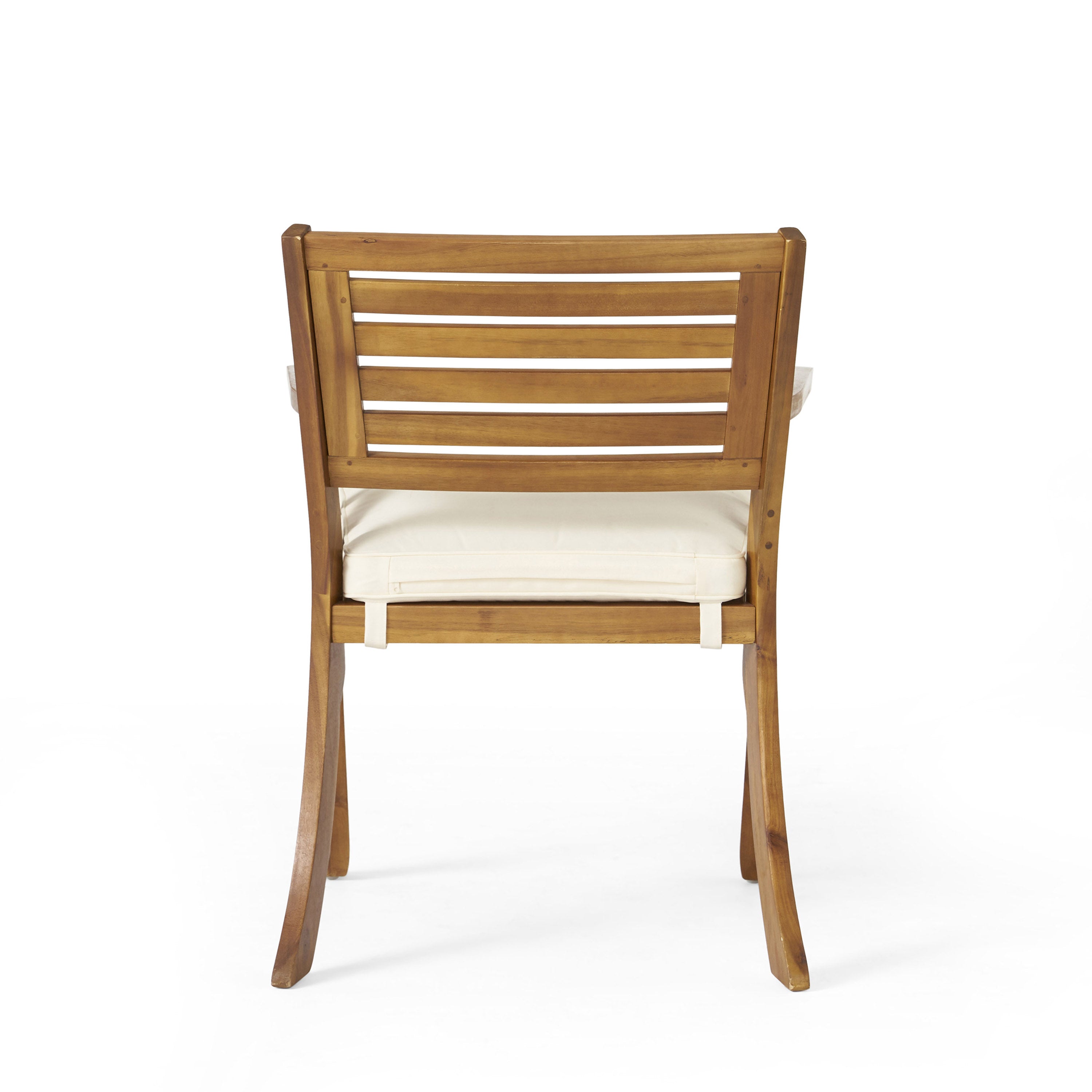 Helen Outdoor Teak Finish Acacia Wood Arm Chair (Set of 2)