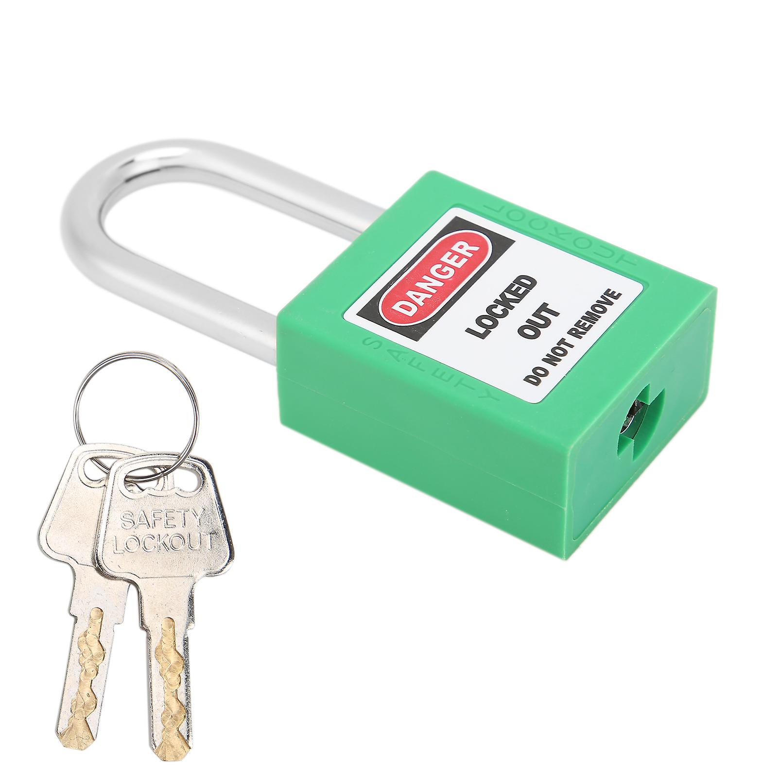 38mm Safety Padlock Insulating Industrial Plastic Nylon Pa Steel For Chemical Electric Power Nuclear Energy(green )