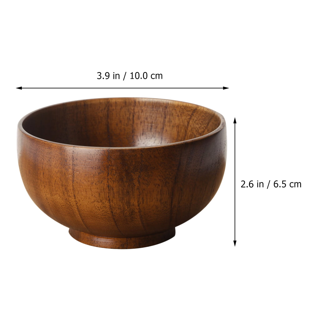 NUOLUX 1pc 10X6.5CM Practical Wood Salad Bowl Creative Thicken Fruits Bowl Round Bowl