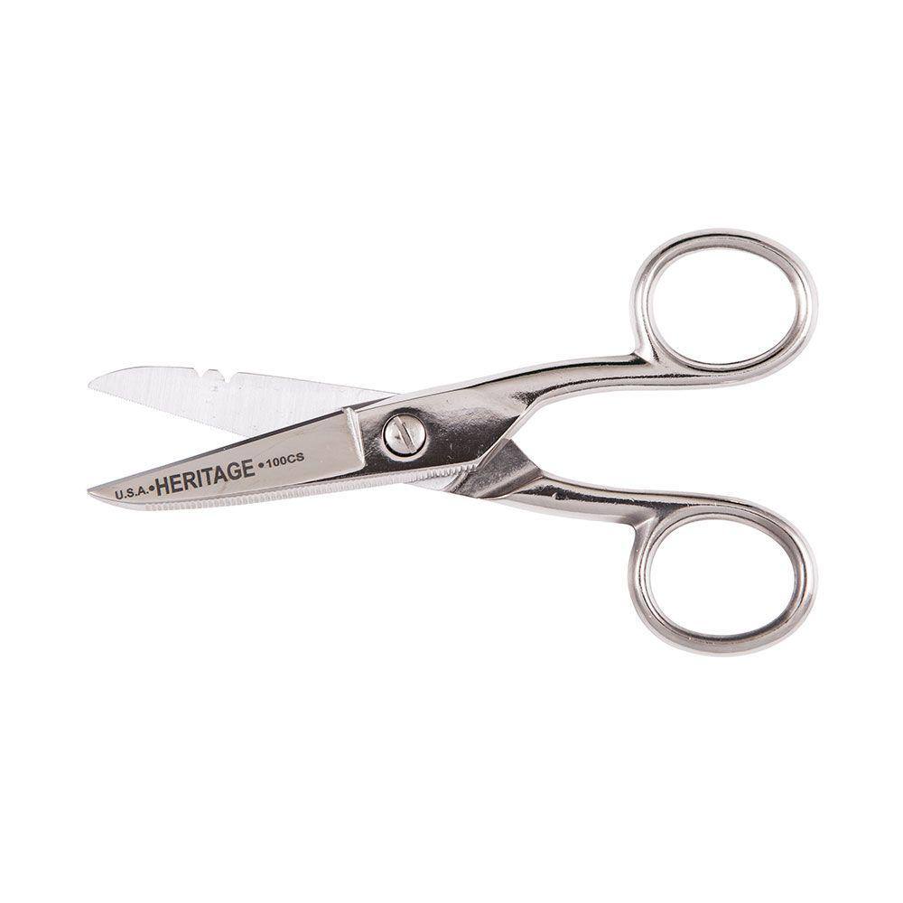 Klein Tools Serrated Electrician Scissors with Stripping 100CS