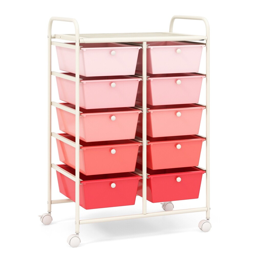 10 Drawer Rolling Storage Cart