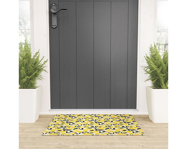 Alisa Galitsyna Lemon Garden Looped Vinyl Welcome Mat Society6