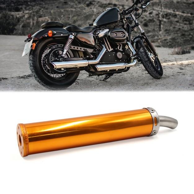 Unique Bargains Stainless Steel Cylinder Shaped Motorcycle Exhaust Pipe Muffler