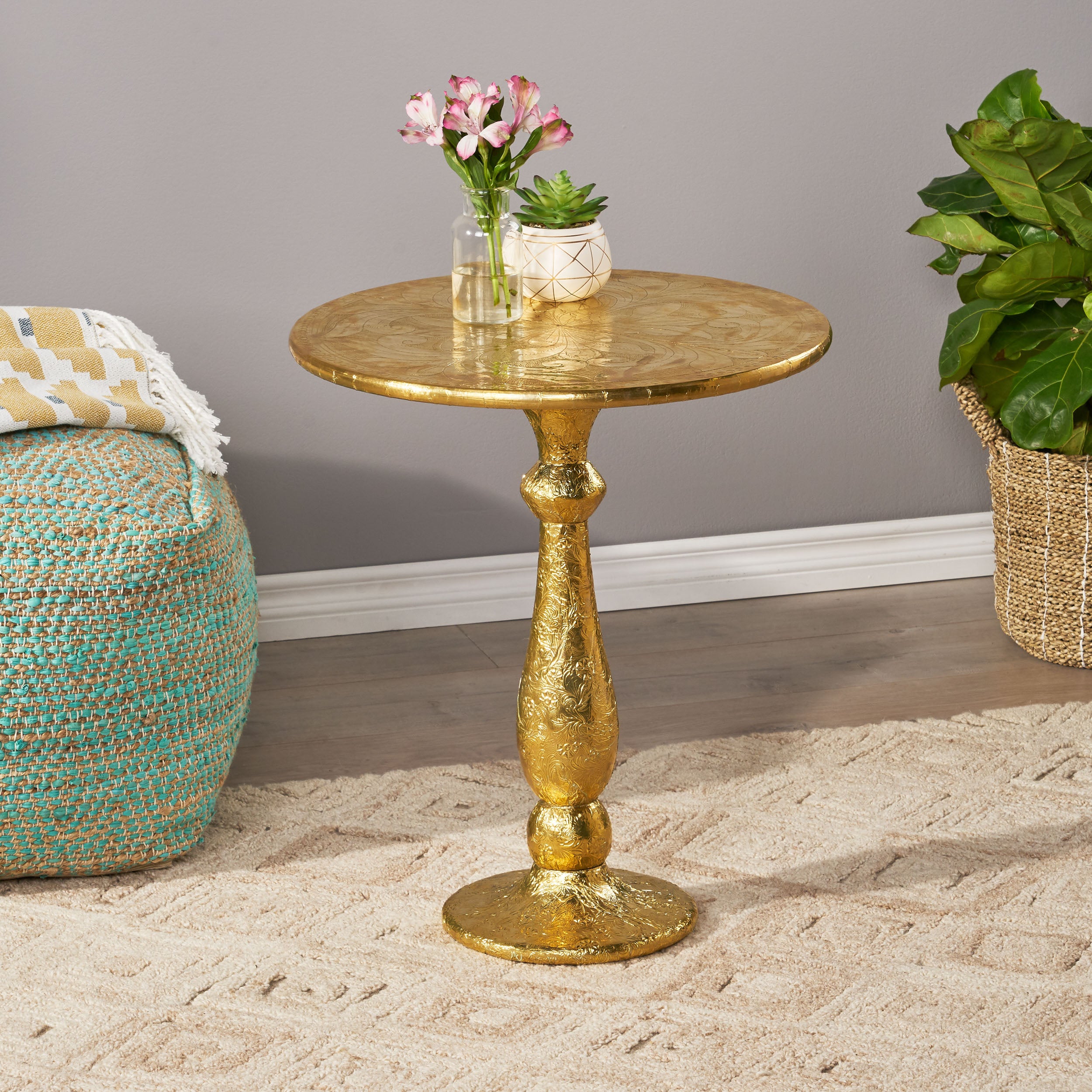 Colburn Boho Glam Iron Accent Table