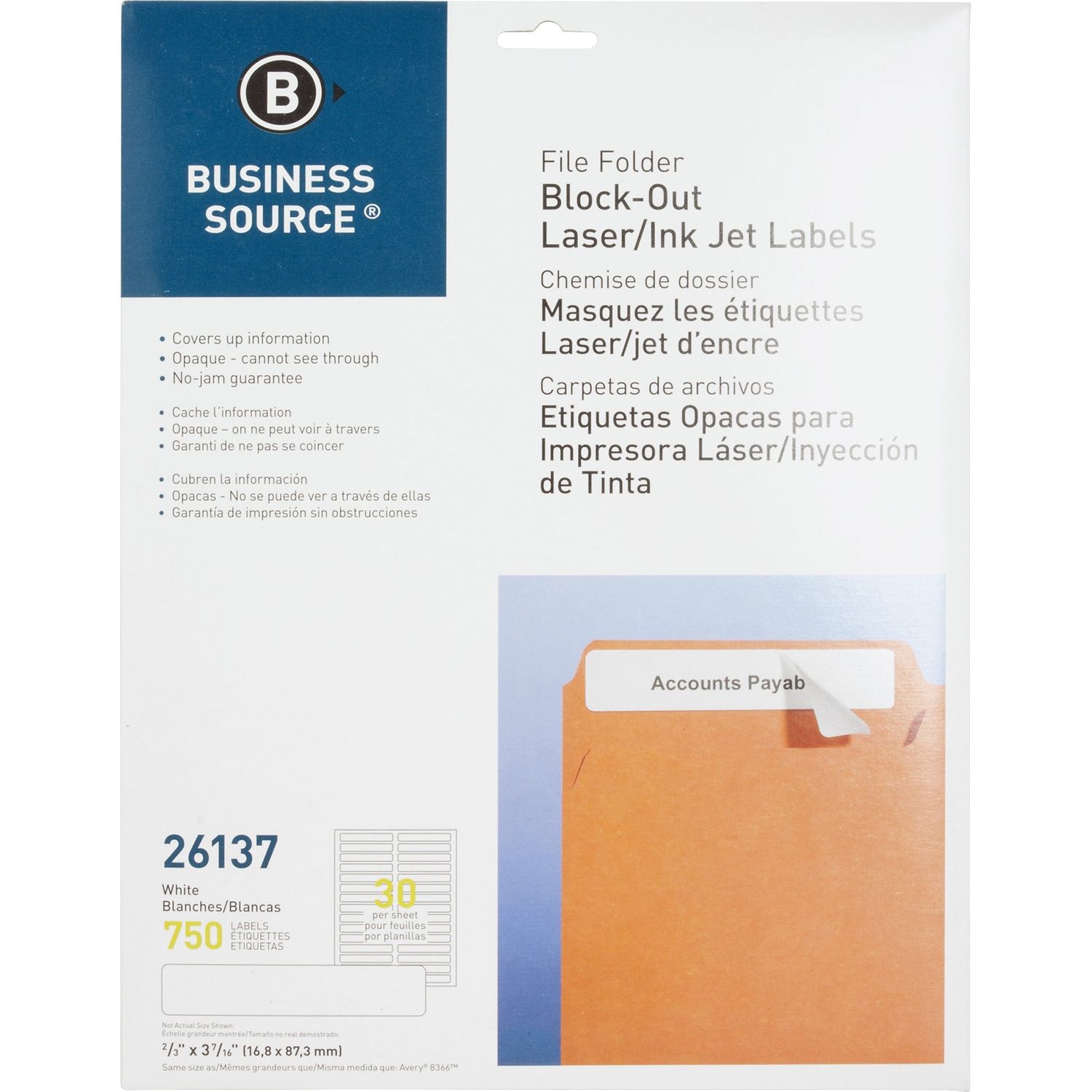 Block-out File Folder Labels by Business Source BSN26137