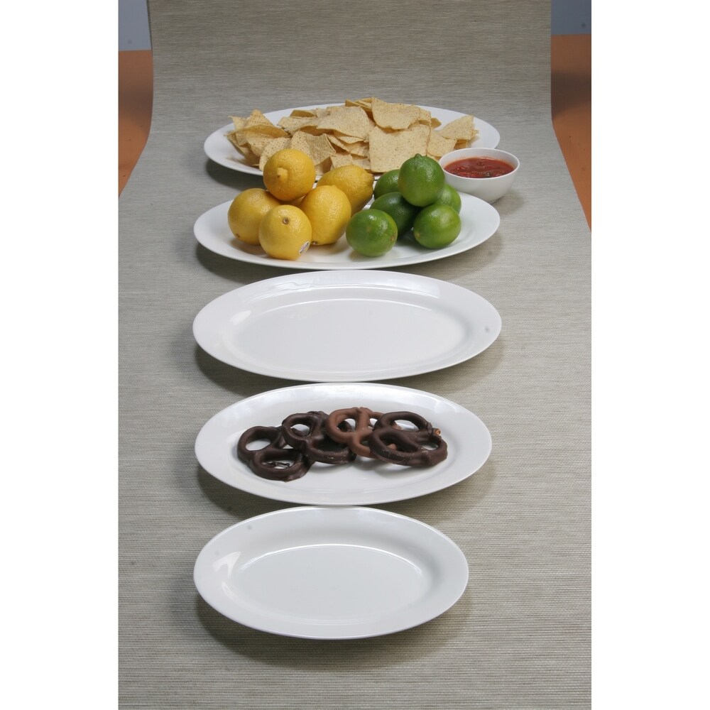 Red Vanilla Oval Plates 8\