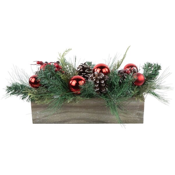 26 Mixed Pine，Cone Berry Artificial Christmas Arrangement Planter