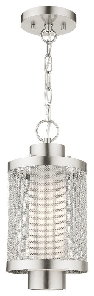 Livex Lighting Nottingham 1 Light Brushed Nickel Medium Outdoor Pendant Lantern   Transitional   Outdoor Hanging Lights   by Livex Lighting Inc.  Houzz