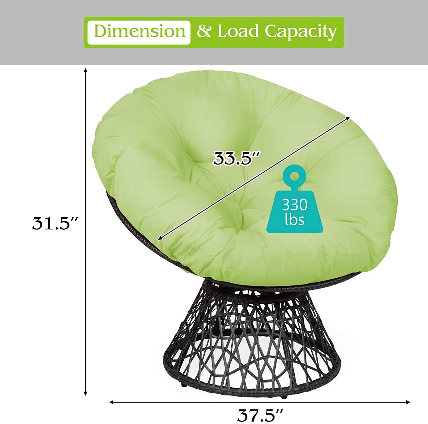 Giantex Rattan Round Papasan Chair