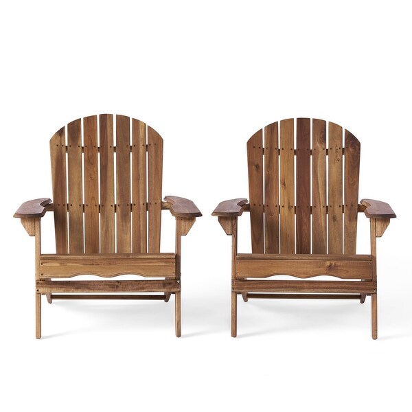 Hanlee Outdoor Rustic Acacia Wood Folding Adirondack Chair (Set of 2) by Christopher Knight Home