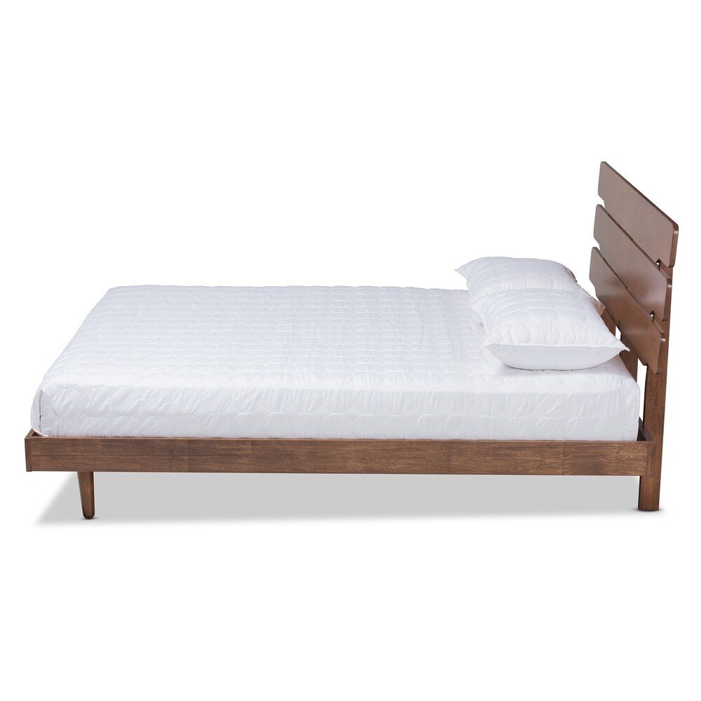 Anzia Mid Century Modern Wood Platform bed