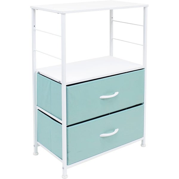 Nightstand 2-Drawer Shelf Storage - Bedside Furniture End Table Chest - - 34483811