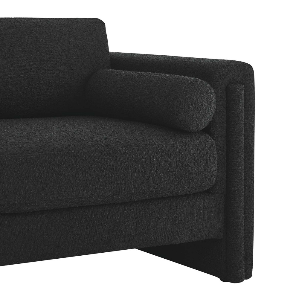 Visible Boucle Fabric Sofa   Black   Transitional   Sofas   by First of a Kind USA Inc  Houzz