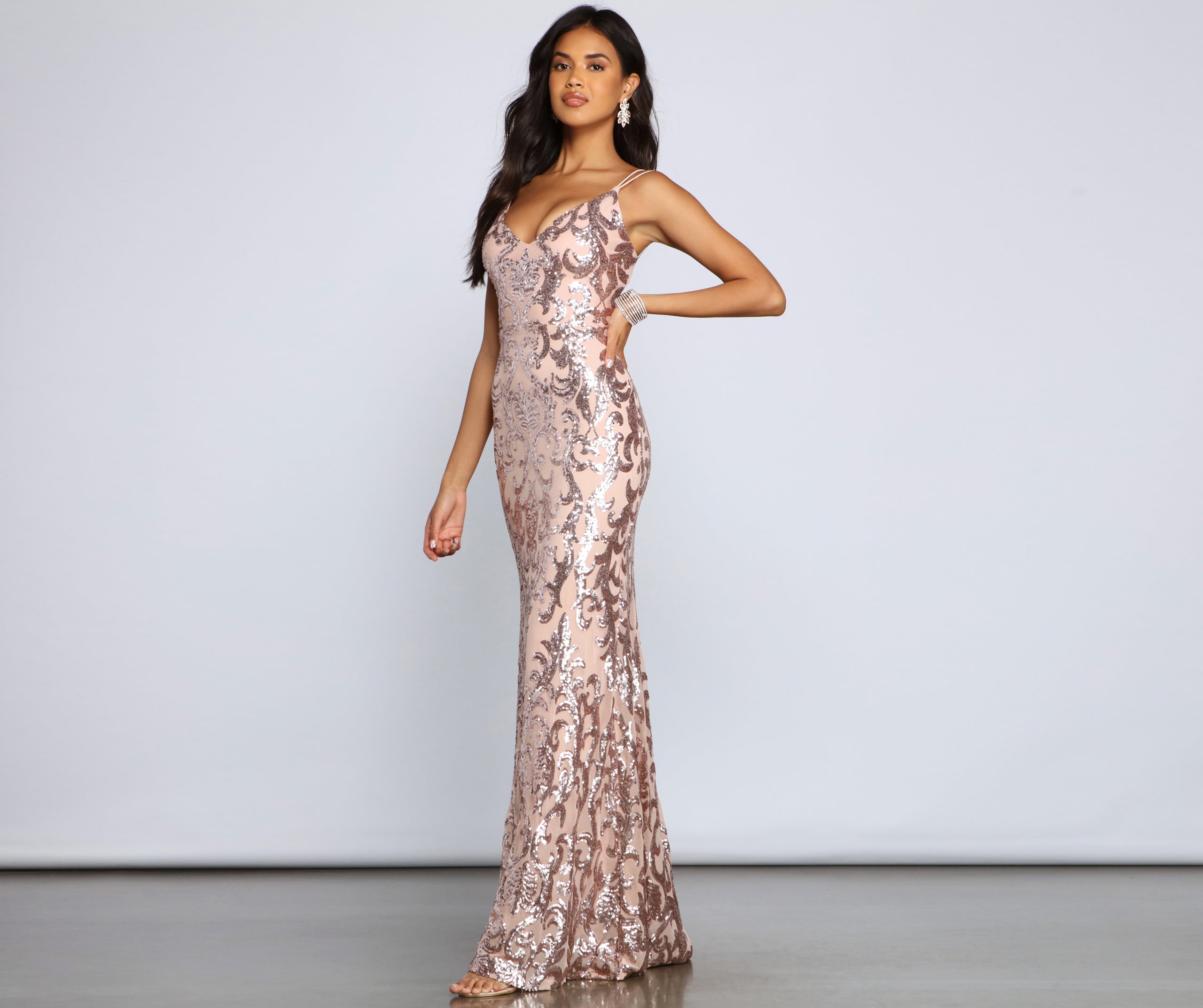 Lila Formal Open-Back Sequin Mermaid Dress