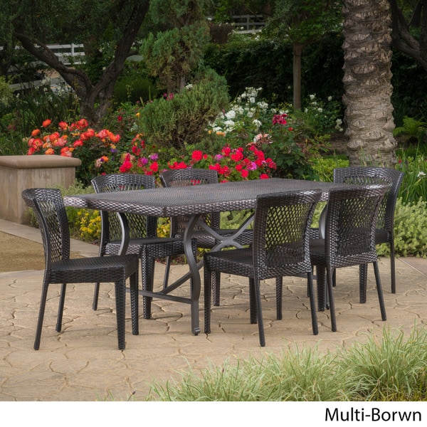 Charleston Outdoor 7piece Rectangle Dining Set by Christopher Knight Home