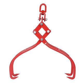 Tidoin 28 in. Heavy-Duty Solid Steel 4 Claw Lumber Log Lifting Logging Tongs Grabber GH-YDW4-381