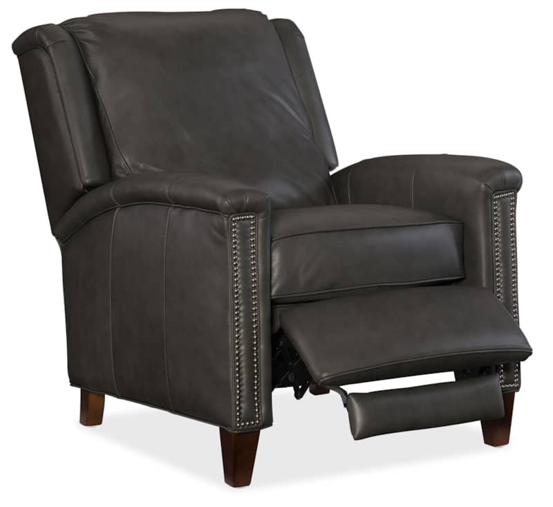 Hooker Furniture Charcoal Grey Leather Kelly Recliner