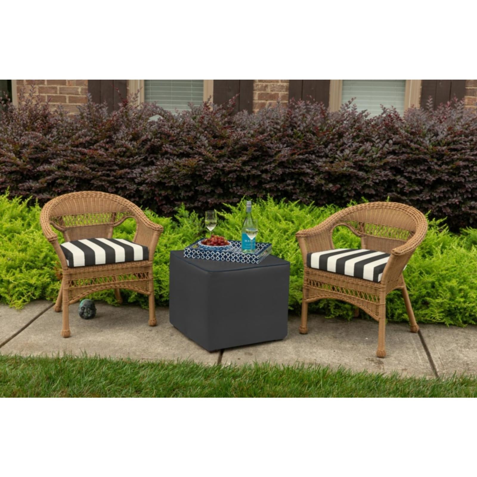 Casual Cushion Sunbrella Stripe 18 x 18  Outdoor Wicker Seat Cushion - Maxim Classic